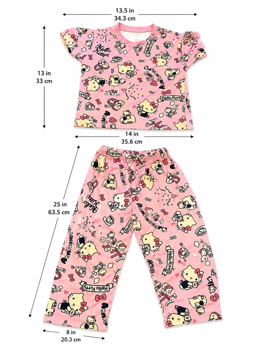 🎀 Hello Kitty 40th Anniversary Pink Pajama Set Tagless Kawaii